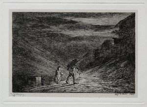 Rejs statkiem: poszukiwanie gospody, 1861. autorstwa Charles Francois Daubigny