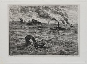 Rejs statkiem: parowce lub uważaj na parowce autorstwa Charles Francois Daubigny