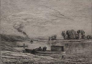Łódź w Conflans autorstwa Charles Francois Daubigny