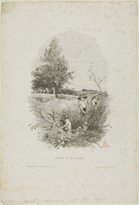 Dziecko i kwiaty autorstwa Charles Francois Daubigny