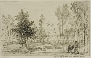 Osioł w wodopoju autorstwa Charles Francois Daubigny