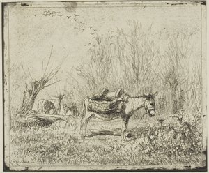Osioł na łące autorstwa Charles Francois Daubigny