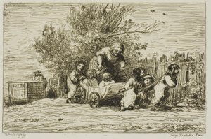 Dziedzictwo wozu (Dzieci z wozem) autorstwa Charles Francois Daubigny