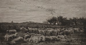 Duża owczarnia, 1860. autorstwa Charles Francois Daubigny