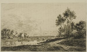 Sekwana w Port Maurin autorstwa Charles Francois Daubigny