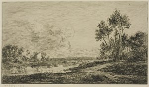 Sekwana w Port Maurin autorstwa Charles Francois Daubigny