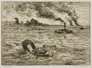 Parowce (Zaparowany Port) autorstwa Charles Francois Daubigny