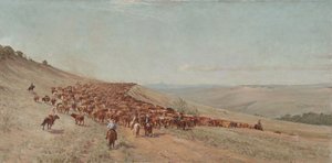 Prowadzenie stada, 1904 autorstwa Charles Franklin Reaugh