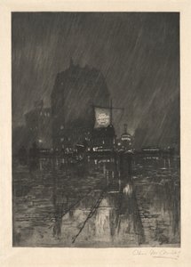 Deszczowa noc, Madison Square autorstwa Charles Frederick William Mielatz