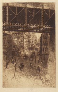Cherry Street, Nowy Jork, 1904. autorstwa Charles Frederick William Mielatz