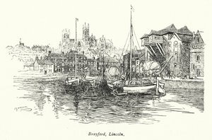 Brayford, Lincoln (litografia) autorstwa Charles George Harper