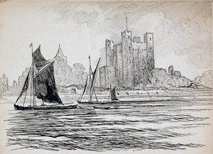 Zamek Rochester, Kent, 1892-1933 autorstwa Charles George Harper