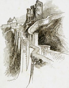 Zamek Scarborough, North Yorkshire, 1892-1933 autorstwa Charles George Harper
