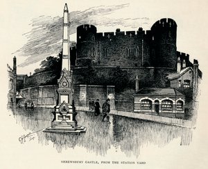 „Zamek Shrewsbury, od dziedzińca stacji”, c1893, 1894