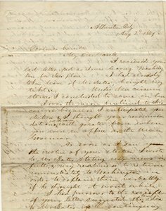 List podpisany C. Gibsona [Charles Gibson], Atlantic City, do gubernatora Gamble [Hamilton R. Gamble], 2 sierpnia 1861 autorstwa Charles Gibson