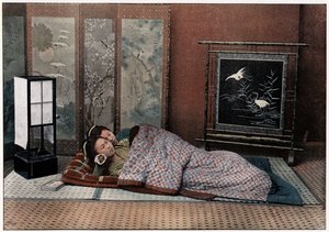 Sypialnia w Japonii, ok. 1890 r.