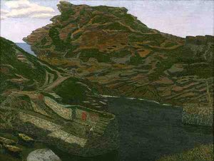 Boscastle Harbour, Kornwalia (olej na płótnie) autorstwa Charles Ginner