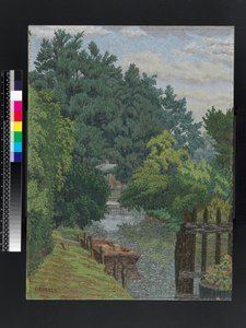 Łódka w strumieniu Mill, ok. 1930 r autorstwa Charles Ginner