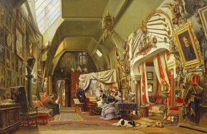 Eugene Giraud (1806-81) w swojej pracowni z bratem Charlesem i synem Victorem