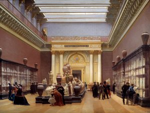 Widok na Musee Napoleon III, sala z terakoty w Luwrze, znana również jako galeria Campana Malarstwo Sebastiena Charlesa Girauda (1819-1892) 1866 Ndz. 0,97x1,3 m²
