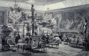 Ogród zimowy księżniczki Matyldy, rysunek szarym tuszem i gwaszem autorstwa Charlesa Girauda (1819-1892) autorstwa Charles Giraud