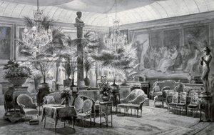 Ogród zimowy księżniczki Matyldy, gwasz i rysunek tuszem, Charles Giraud (1819-1892)