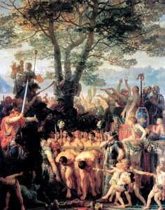 Helweci zmuszają Rzymian do przejścia pod jarzmem, 1858.