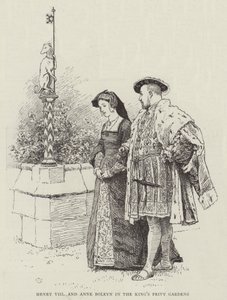 Henryk VIII i Anna Boleyn w Królewskich Ogrodach Tajnych autorstwa Charles Green