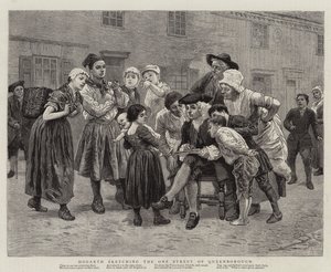 Hogarth szkicujący jedyną ulicę Queenborough autorstwa Charles Green