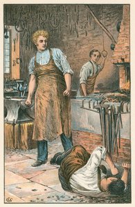 Scena z Wielkich Nadzieji Charlesa Dickensa, Londyn c1870