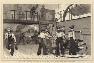 Przegląd marynarki wojennej w Spithead, wystrzeliwujący Royal Salute z HMS Hercules