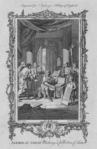 Alfred Wielki tworzący zbiór praw, 1773. autorstwa Charles Grignion