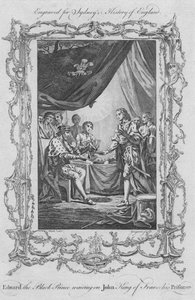 Edward Czarny Książę czekający na Jana Króla Francji swego Więźnia, 1773. autorstwa Charles Grignion