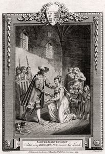 Lady Elżbieta Grey, prosząc Edwarda IV o przywrócenie jej ziem, XV wiek, 1777