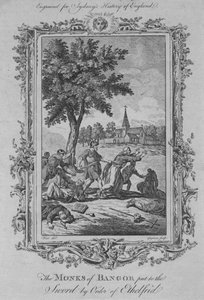 Mnisi z Bangor podbity mieczem przez Zakon Ethelfrid, 1773. autorstwa Charles Grignion
