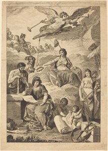 Britannia ukoronuje historię autorstwa Charles Grignion, after Conrad Martin Metz