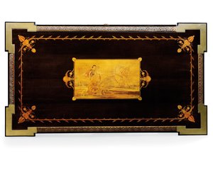 Stół Napoleona III, proj. Jean Brandely, intarsja E. Varlot, Paryż, ok. 1850-75 (ormolu, złocona miedź, heban i jawor) autorstwa Charles Guillaume Diehl