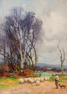 Widok ze Strathmartine Road, Downfield, Dundee (olej na płótnie)