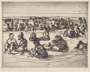 Na plaży autorstwa Charles H. Woodbury