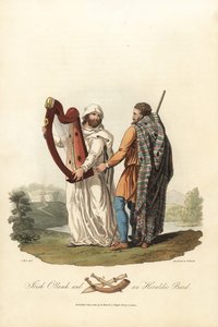 Irlandzki ollamh i heraldyczny bard, epoka przedrzymska. ,1821 (grawerowanie)