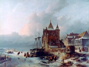 Zamarznięta rzeka, c1838-1907