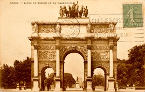 Pocztówka/Arc de Triomphe du Carrousel/Paryż/Seine/Ile de France/Francja autorstwa Augustus Kollner