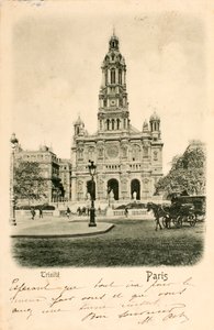 Pocztówka/Kościół Świętej Trójcy/Paryż/Sekwana/Ile de France/Francja autorstwa Augustus Kollner