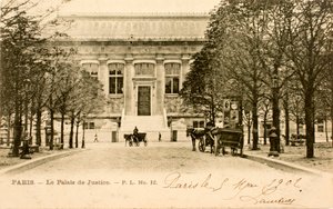 Pocztówka/Sąd/Paryż/Seine/Ile de France/Francja autorstwa Augustus Kollner