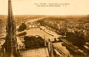 Pocztówka / Sekwana z Notre Dame / Paryż / Sekwana / Ile de France / Francja autorstwa Augustus Kollner