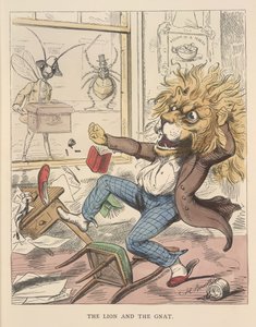 Lew i komar, ilustracja z „Bajek Ezopa i innych”