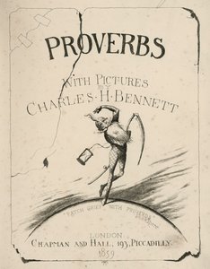 Ilustracja na stronie tytułowej Przysłów z obrazkami autorstwa Charlesa H. Bennetta (rycina) autorstwa Charles Henry (after) Bennett