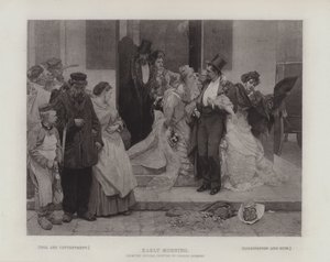 Wczesnym rankiem, pokazując kontrast między: trudem a zadowoleniem; oraz Dissipation and Ruin (grawiura) autorstwa Charles Hermans