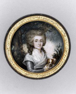 Pudełko z portretem kobiety, ok. 1785 (akwarela na kości słoniowej, złoconych, szylkretach i szkle) autorstwa Charles Hénard