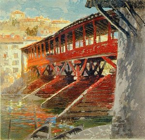 Ponte degli Alpini, Bassano del Grappa, ok. 1910 (relief)
